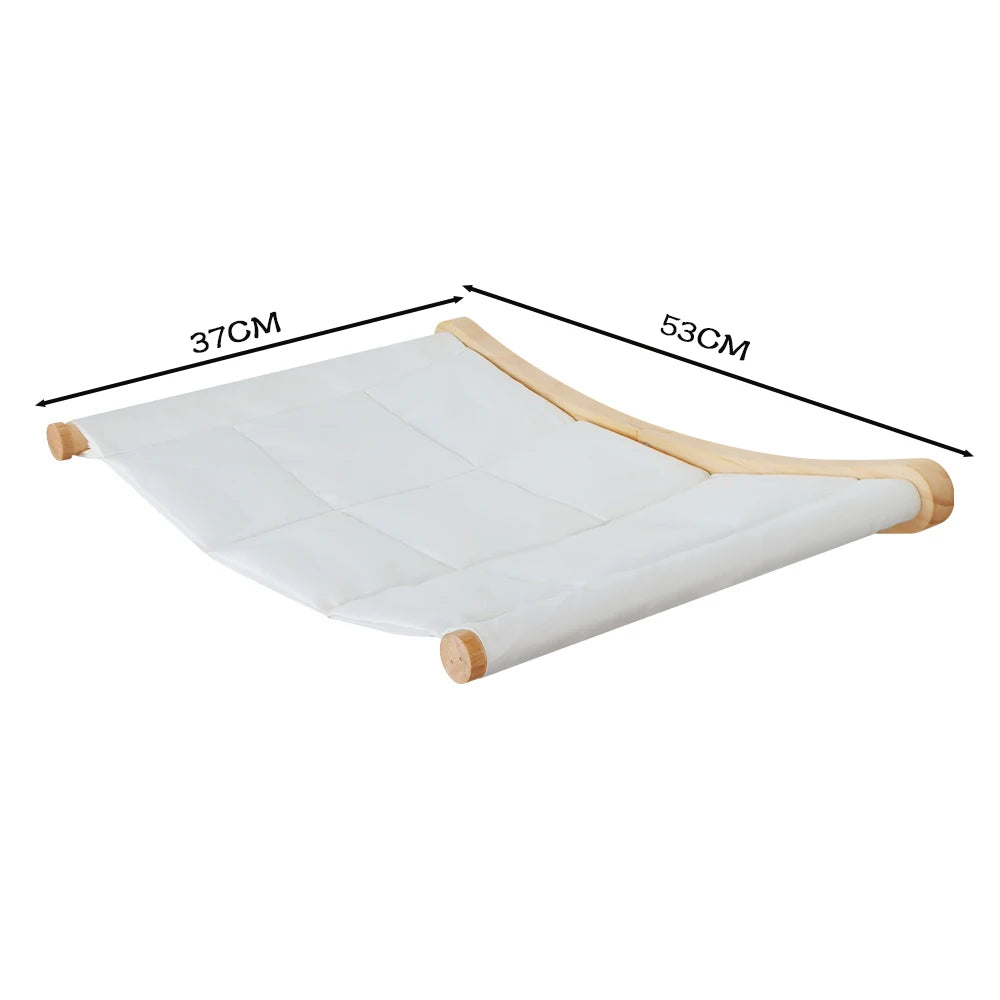 Wall Mounted Cat Tree with Sisal Scratching Post, Climbing Ladder, Jumping Platform and Hammock, creating a fun place for cats!