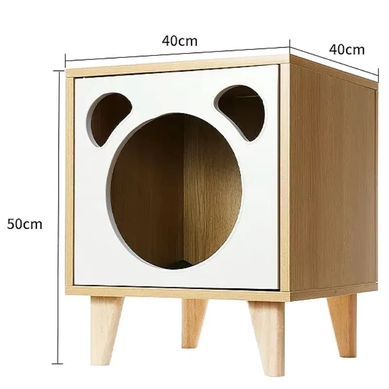 Cat Nest Cabinet Simple Modern Bedroom Small Solid Wood Cat Bedside Pet Nest Multifunctional Cat Storage Side Table Cat Bed