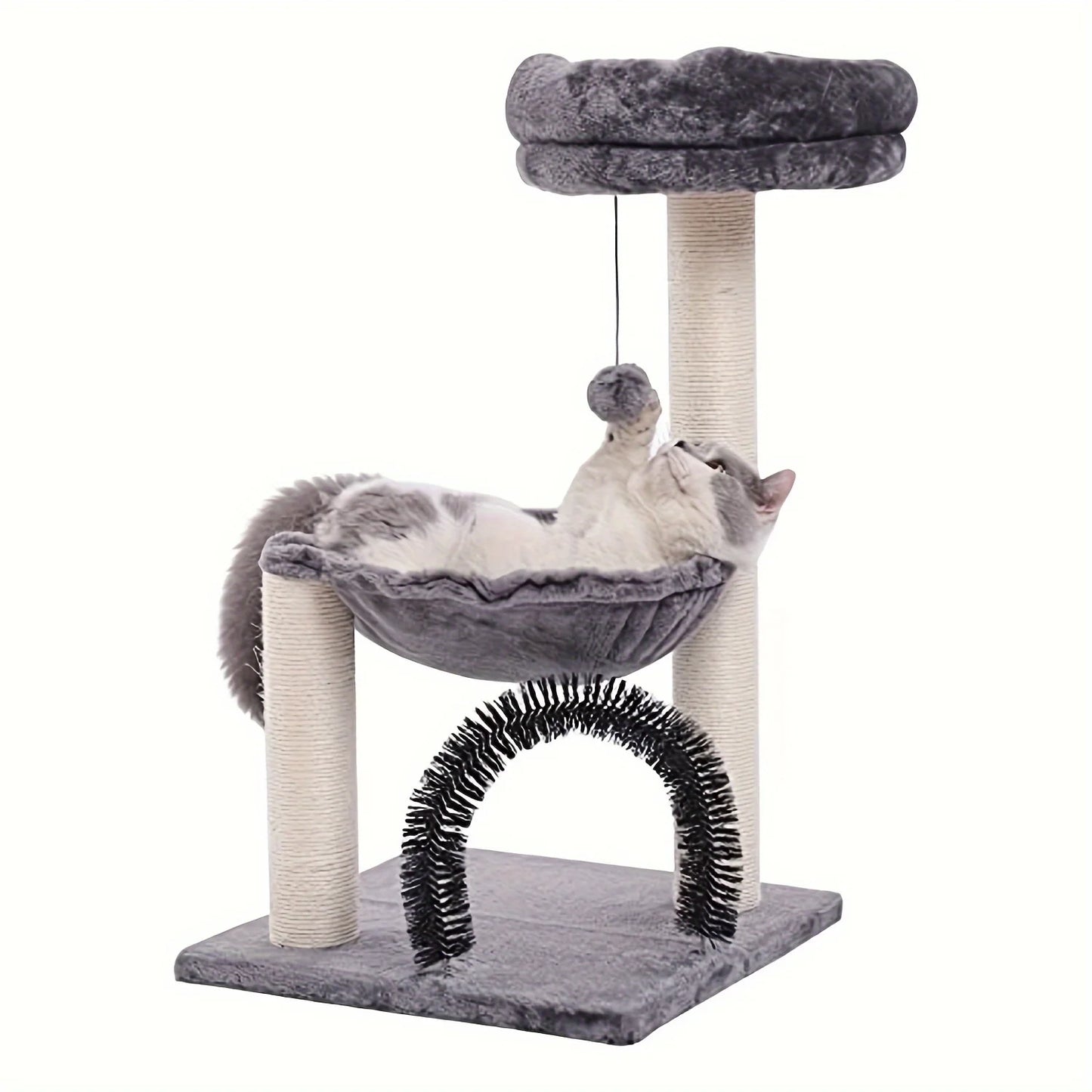 INCHES Tower For Indoor Cats, Multi-Level Cat Tree With Scratching Posts Plush Basket , Cat Activity Tree With Dangling Ball