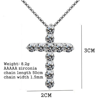 16-24inches 925 Sterling Silver Necklace Box chain Shiny crystal classic cross Pendant For Women men Fashion Jewelry Gifts/LC