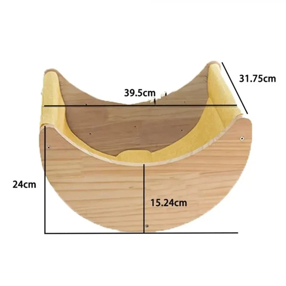 Wall Mounted Cat Tree with Sisal Scratching Post, Climbing Ladder, Jumping Platform and Hammock, creating a fun place for cats!