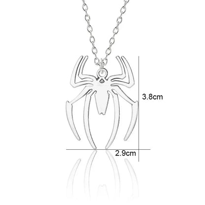 Kpop Fashion Spider Halloween Pendants Round Cross Chain Mens Necklaces Silver Color Neck Chain Gothic Couple Streetwear Gifts