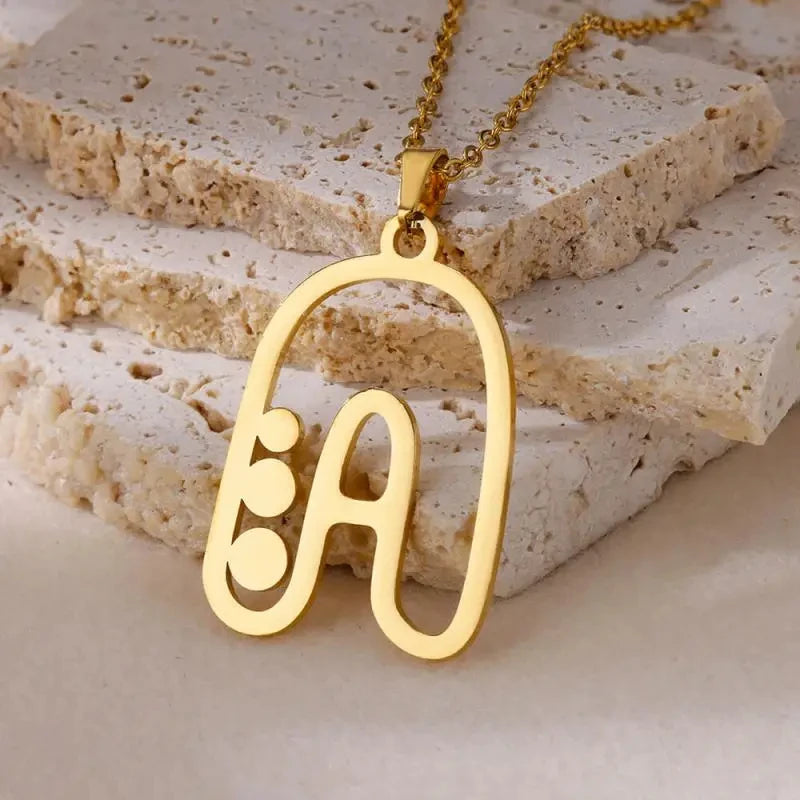 Hollow Letter Necklaces for Women Gold Color Initial Necklace Alphabet Pendant Stainless Steel Party Fashion Jewelry Gift collar