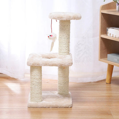 INCHES Tower For Indoor Cats, Multi-Level Cat Tree With Scratching Posts Plush Basket , Cat Activity Tree With Dangling Ball
