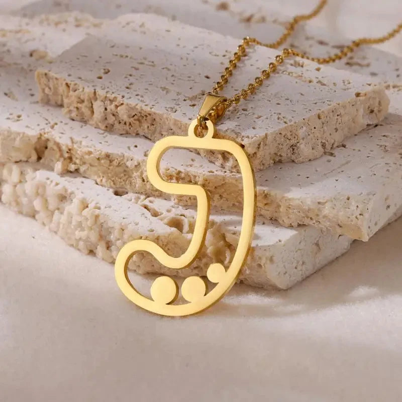 Hollow Letter Necklaces for Women Gold Color Initial Necklace Alphabet Pendant Stainless Steel Party Fashion Jewelry Gift collar